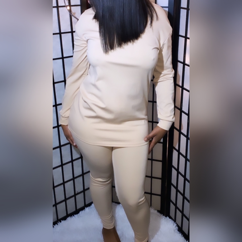 Cream pant set